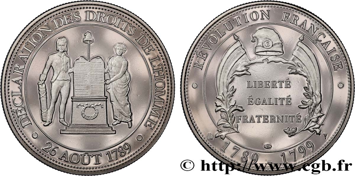 FUNFTE FRANZOSISCHE REPUBLIK Médaille, Déclaration des droits de l’Homme et du Citoyen fST