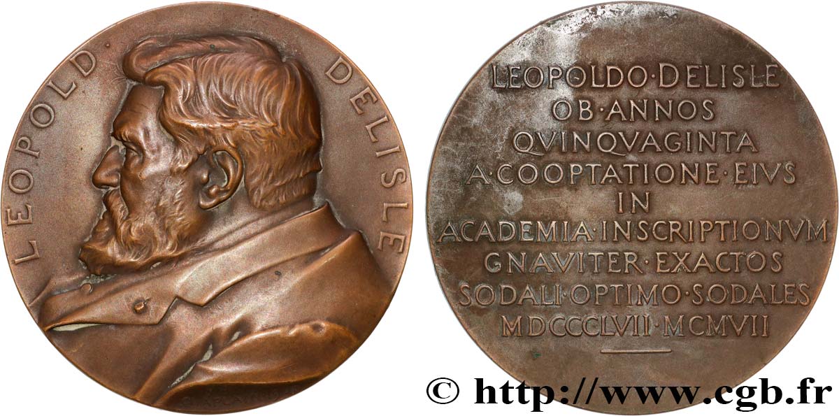 TROISIÈME RÉPUBLIQUE Médaille, Léopold Delisle TTB+