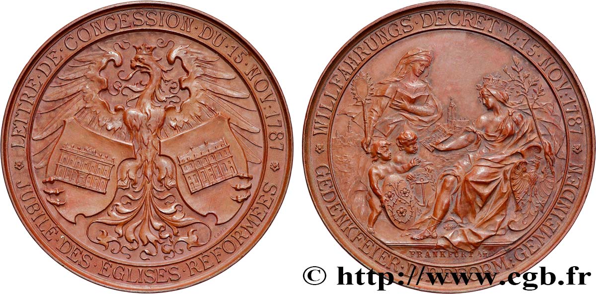 TROISIÈME RÉPUBLIQUE Médaille, Centenaire de l’édit de Versailles TTB+