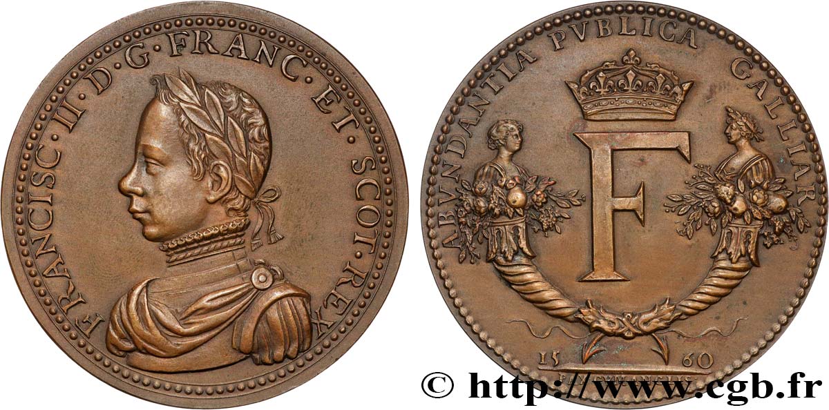 FRANÇOIS II Médaille, Traité d’Édimbourg, refrappe AU/AU