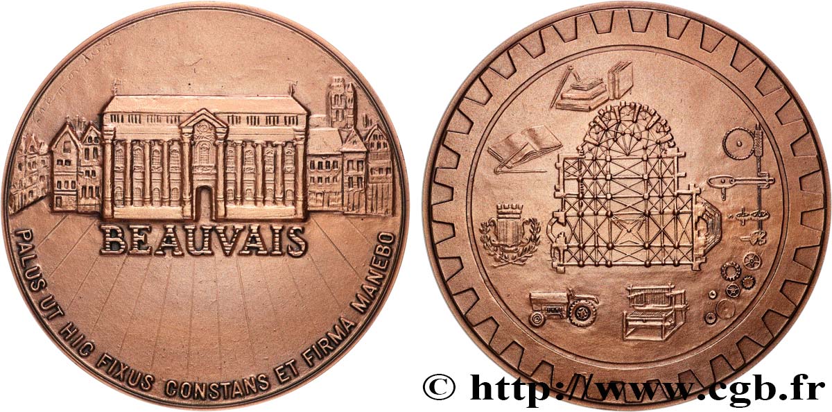 QUINTA REPUBLICA FRANCESA Médaille, Beauvais, le Travail EBC