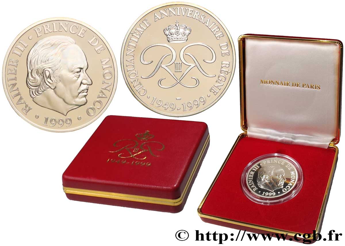 MONACO Médaille, Rainier III, 50e anniversaire de règne MS