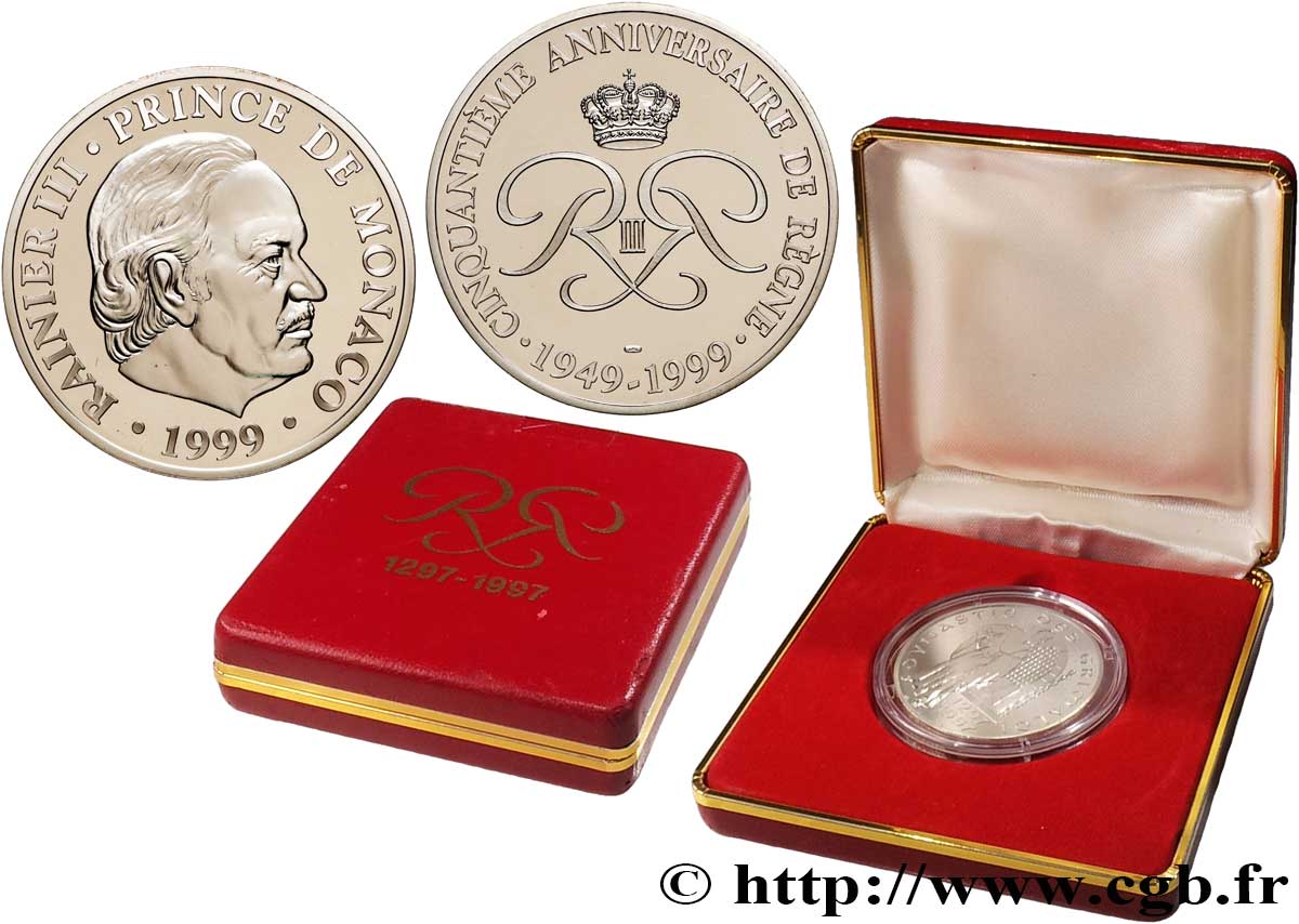 MONACO Médaille, Rainier III, 50e anniversaire de règne fST