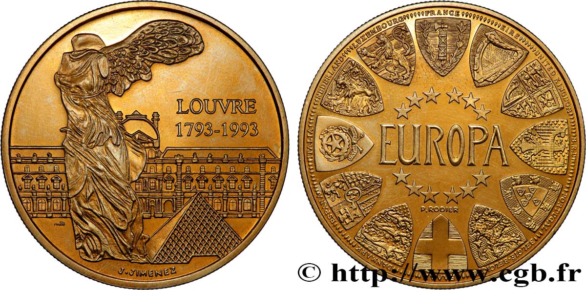 FUNFTE FRANZOSISCHE REPUBLIK Médaille, Louvre-Europa VZ