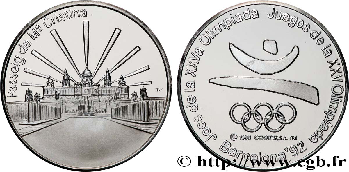 JEUX OLYMPIQUES Médaille, Jeux olympiques de Barcelone, Passeig de Maria Cristina MS