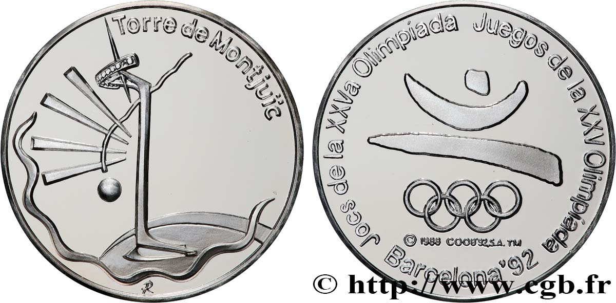 JEUX OLYMPIQUES Médaille, Jeux olympiques de Barcelone, Torre de Montjuic MS