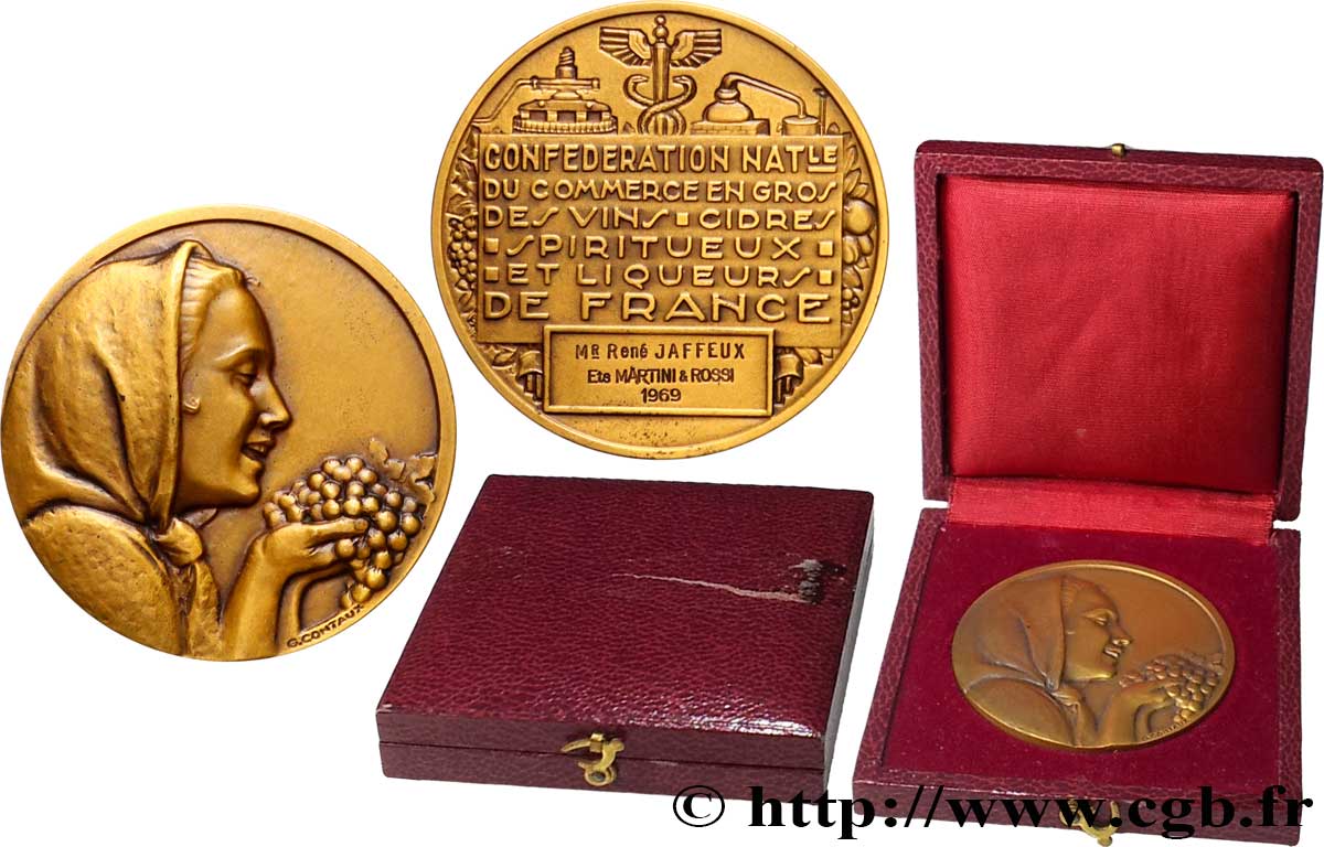 V REPUBLIC Médaille, Confédération nationale du commerce en gros des vins, cidres, spiritueux et liqueurs AU