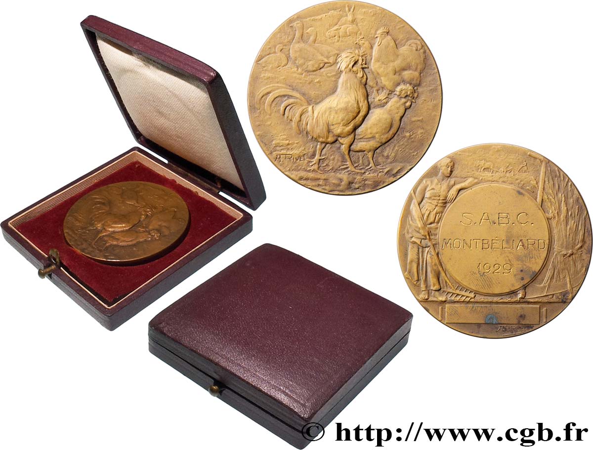 AGRICULTURAL, HORTICULTURAL, FISHING AND HUNTING SOCIETIES Médaille, Société d’aviculture de Montbéliard AU/AU