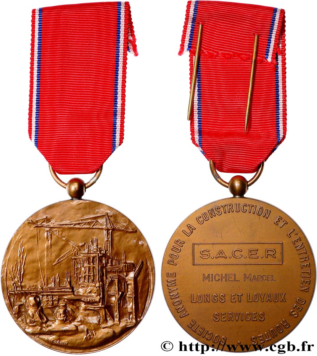 FUNFTE FRANZOSISCHE REPUBLIK Médaille, Société anonyme pour la construction et l’entretien des routes VZ