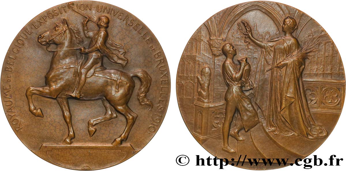 BELGIUM - KINGDOM OF BELGIUM - ALBERT I Médaille, Exposition Universelle de Bruxelles AU/AU