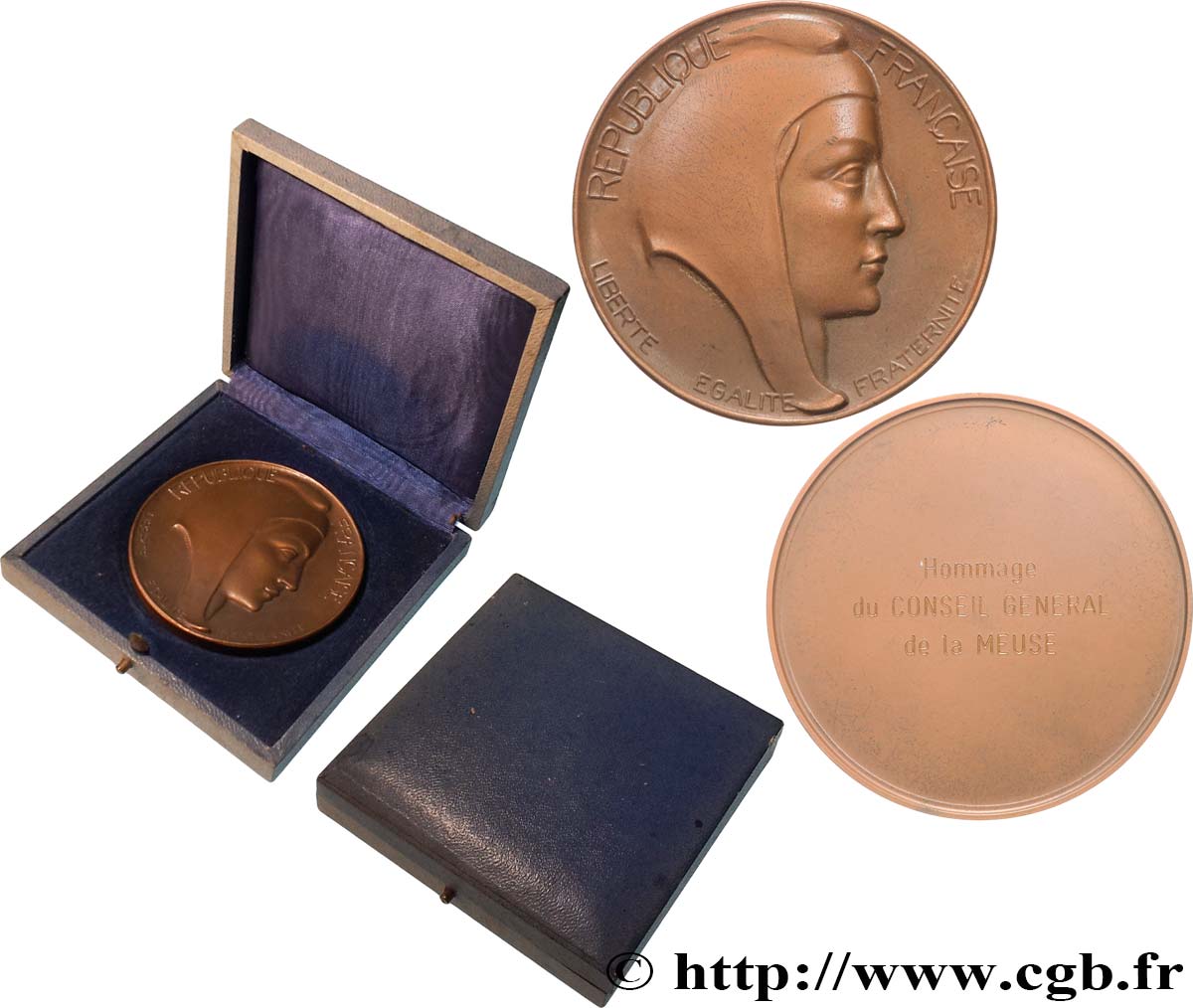 QUINTA REPUBLICA FRANCESA Médaille, Hommage du Conseil général de la Meuse MBC+