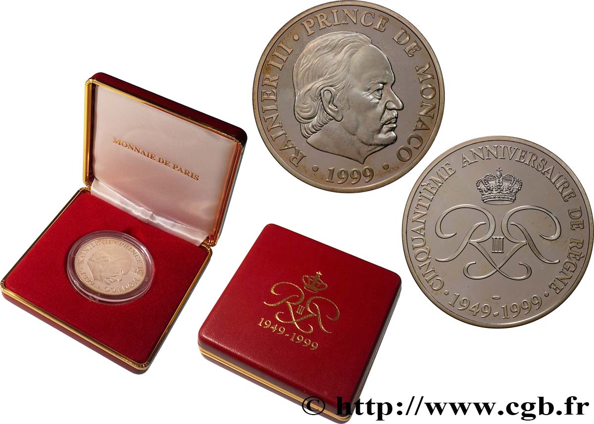 MONACO Médaille, Rainier III, 50e anniversaire de règne EBC