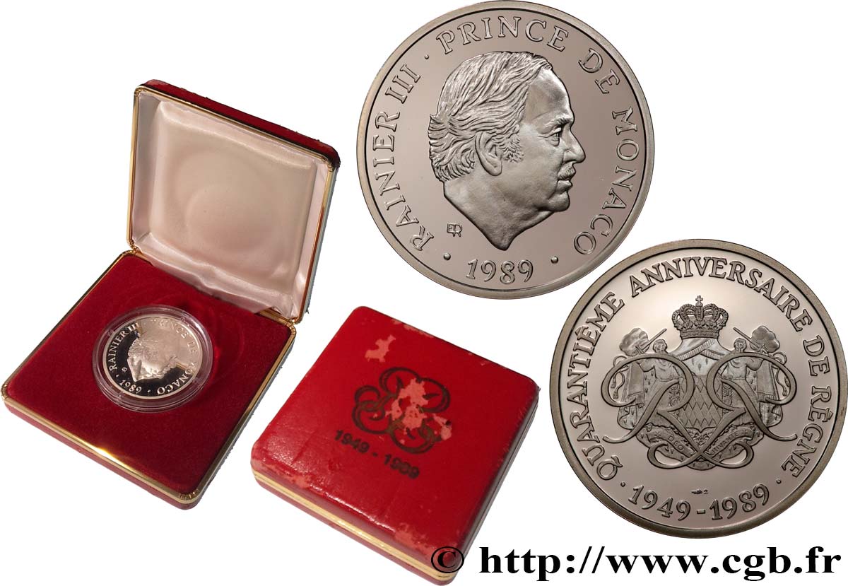 MONACO Médaille, Rainier III, 40e anniversaire de règne MS