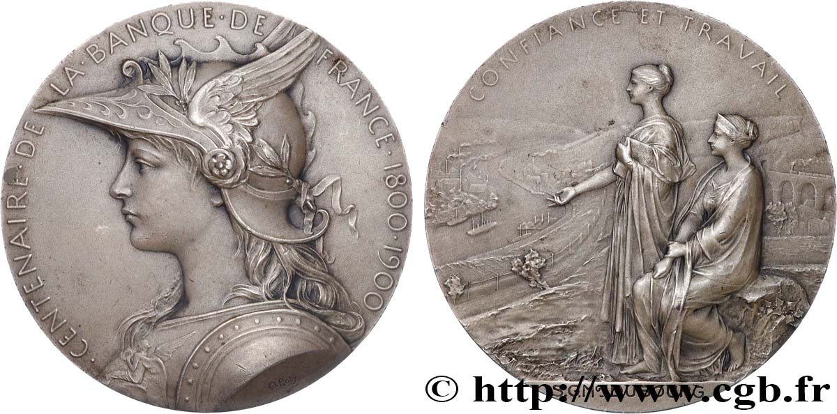 BANQUE DE FRANCE Médaille, Centenaire de la Banque de France AU