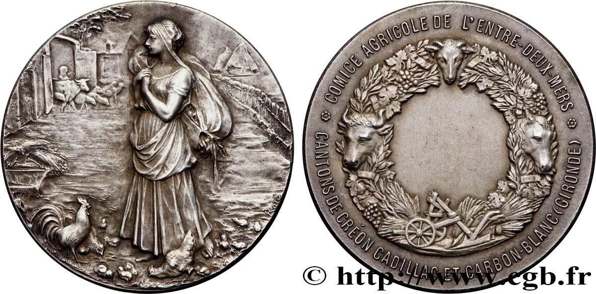 AGRICULTURAL, HORTICULTURAL, FISHING AND HUNTING SOCIETIES Médaille, Comice agricole de l’entre-deux-mers AU
