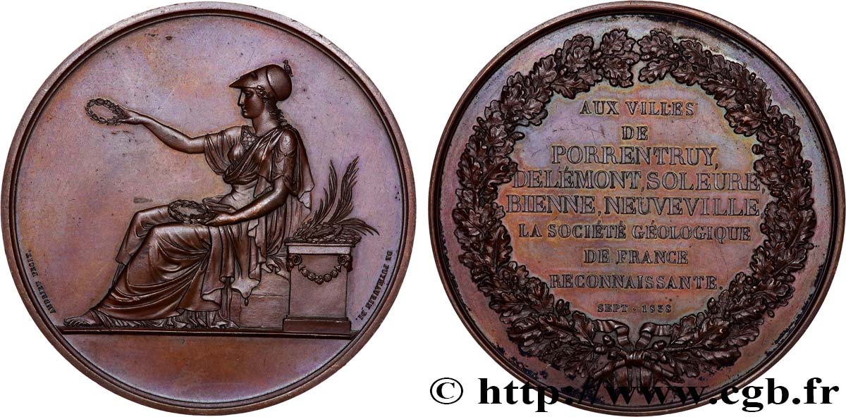 LUIS FELIPE I Médaille, Congrès de la Société géologique de France EBC