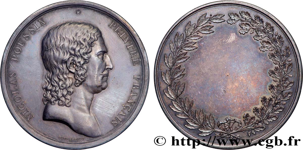 LOUIS-PHILIPPE Ier Médaille de récompense, Nicolas Poussin TTB+/SUP