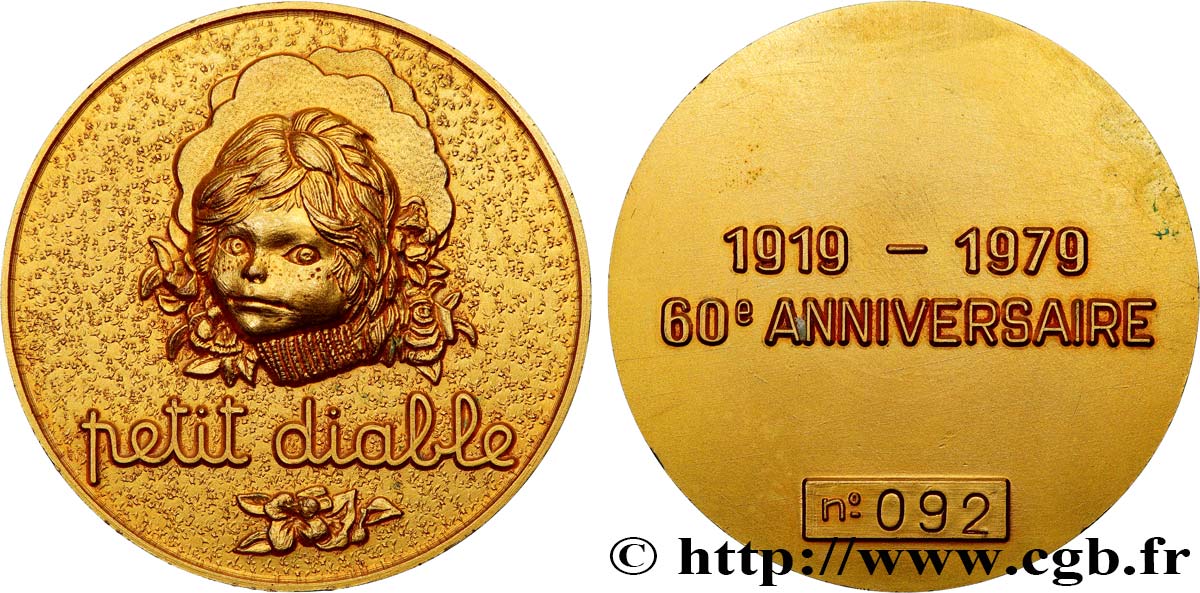 CINQUIÈME RÉPUBLIQUE Médaille, 60e anniversaire du Petit diable SUP/TTB+