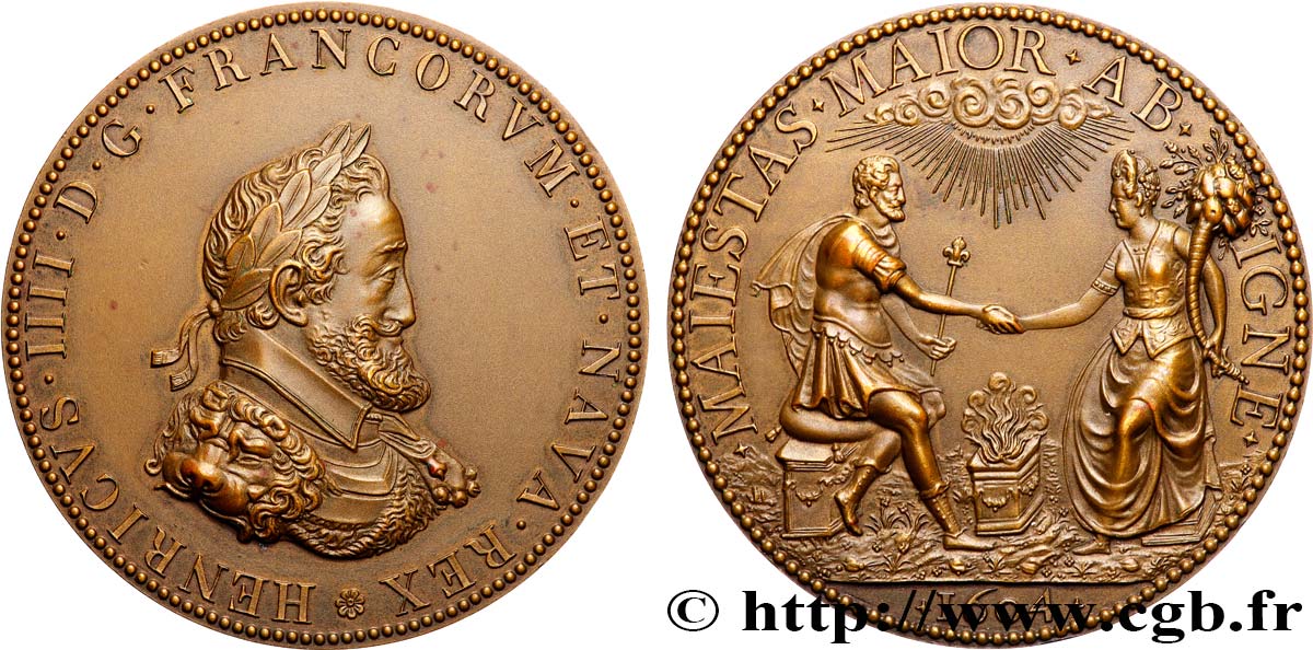 HENRY IV Médaille, Henri IV et Marie de Médicis, refrappe fme_881976 Medals