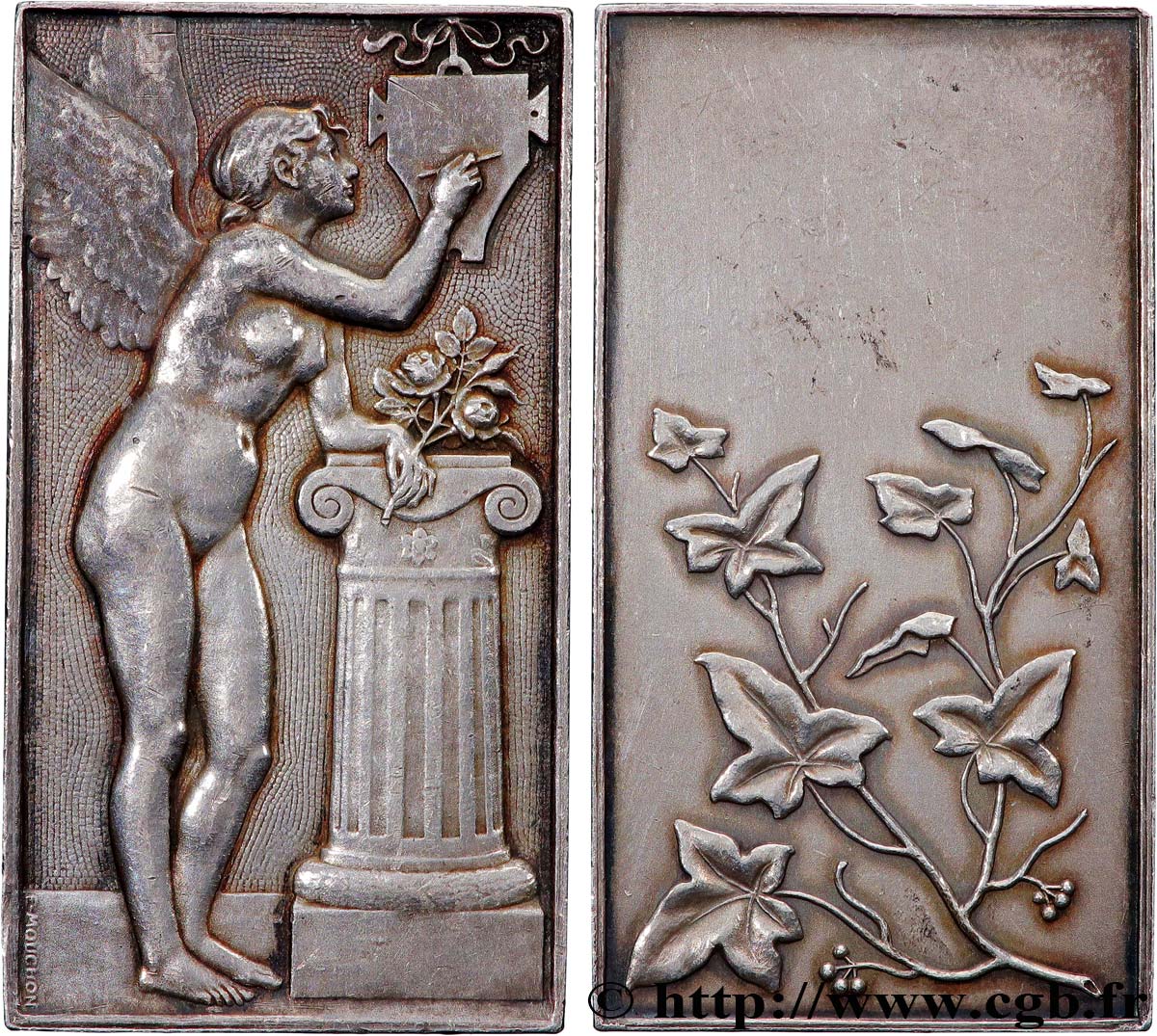 III REPUBLIC Plaquette, Génie à la tablette, Souvenir de la Monnaie de Paris AU