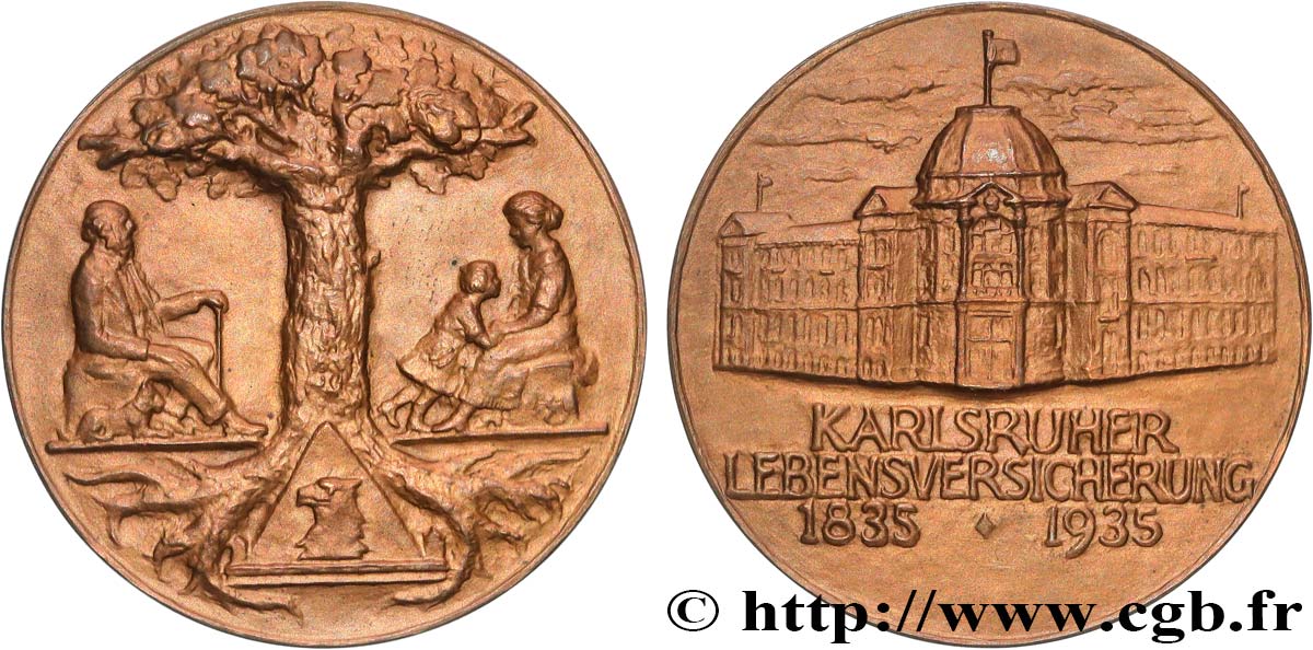 DEUTSCHLAND Médaille, Centenaire de l’Assurance-Vie Karlsruher VZ