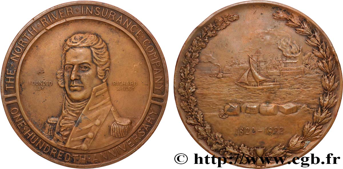 VEREINIGTE STAATEN VON AMERIKA Médaille, 100e anniversaire de The North River Insurance Company SS