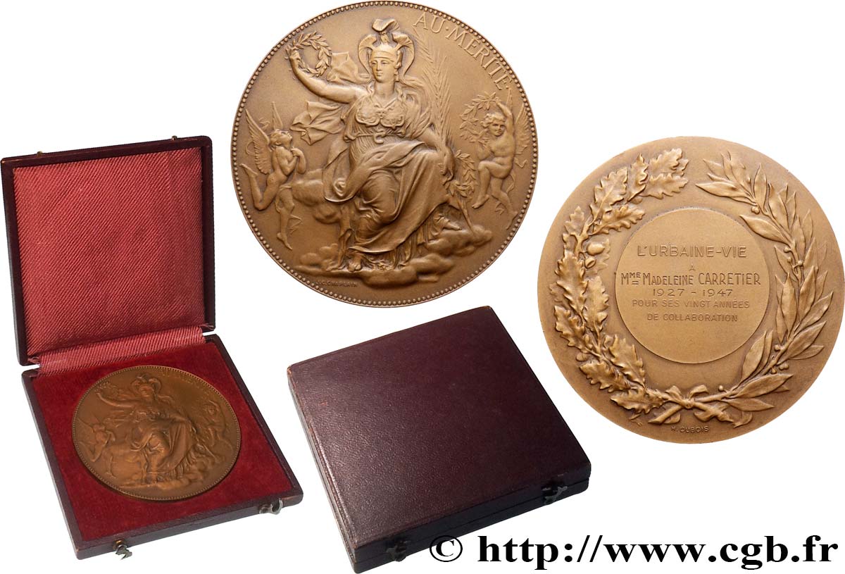 CUARTA REPUBLICA FRANCESA Médaille, L’Urbaine-Vie, 20 années de collaboration EBC