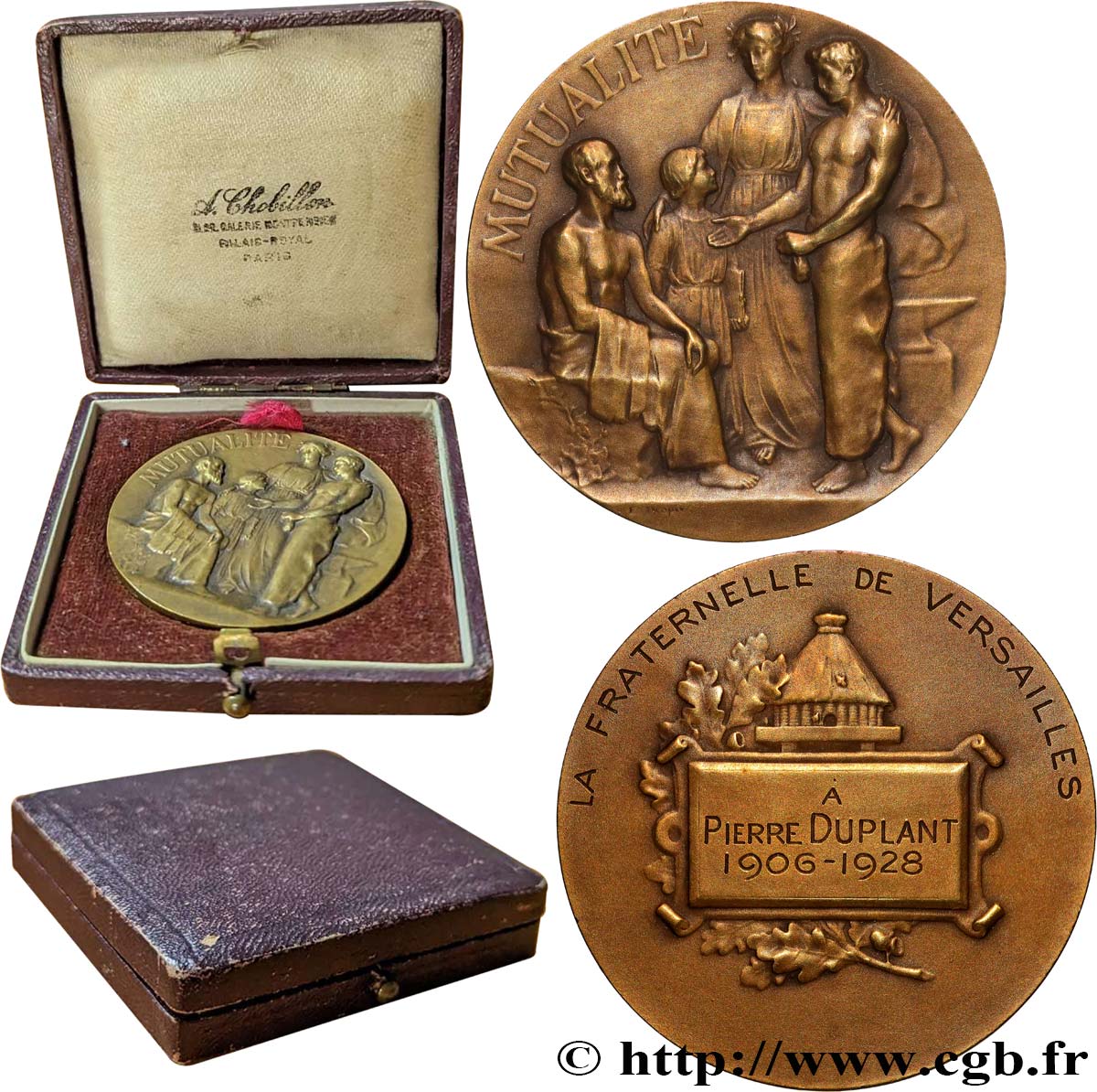 III REPUBLIC Médaille, Mutualité, Fraternelle de Versailles AU