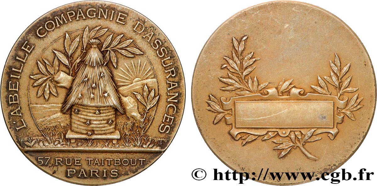 ASSURANCES Médaille, L’Abeille, compagnie d’assurances TTB+