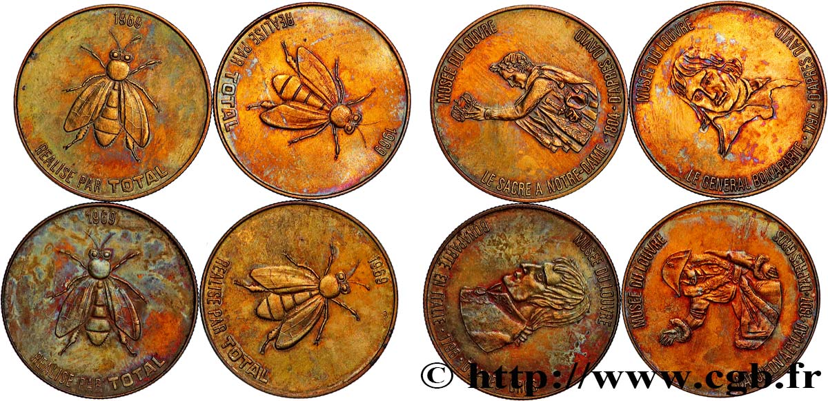 FUNFTE FRANZOSISCHE REPUBLIK Médailles, lot de 4 ex. fVZ