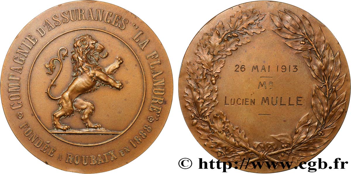 TERZA REPUBBLICA FRANCESE Médaille, La Flandre q.SPL