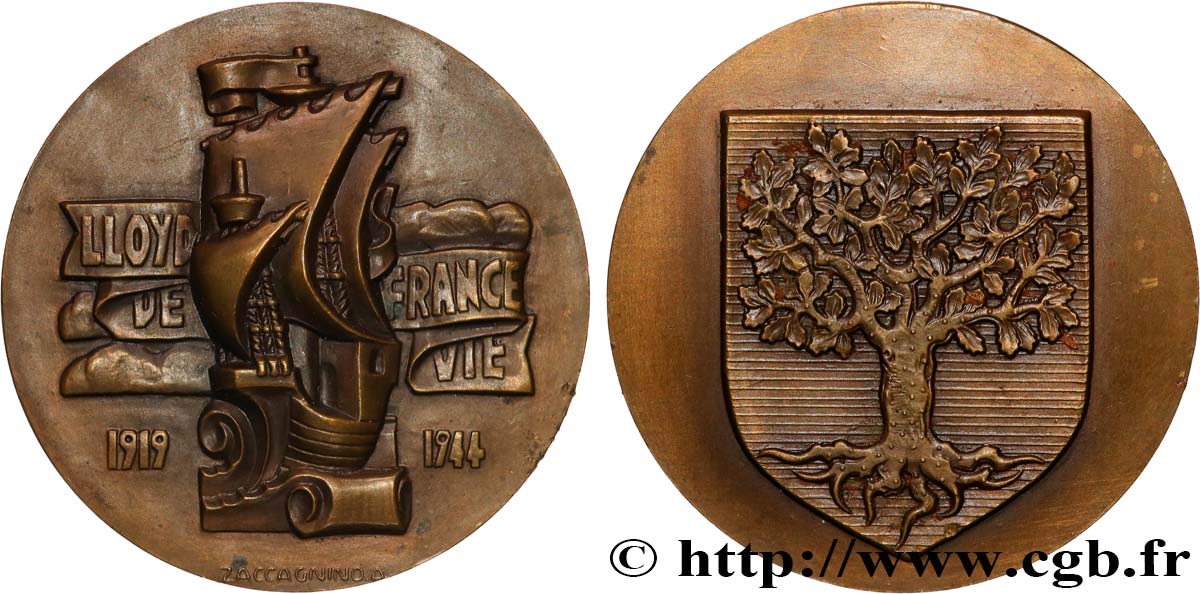 ASSURANCES Médaille, 25e anniversaire de Lloyd de France-Vie TTB+