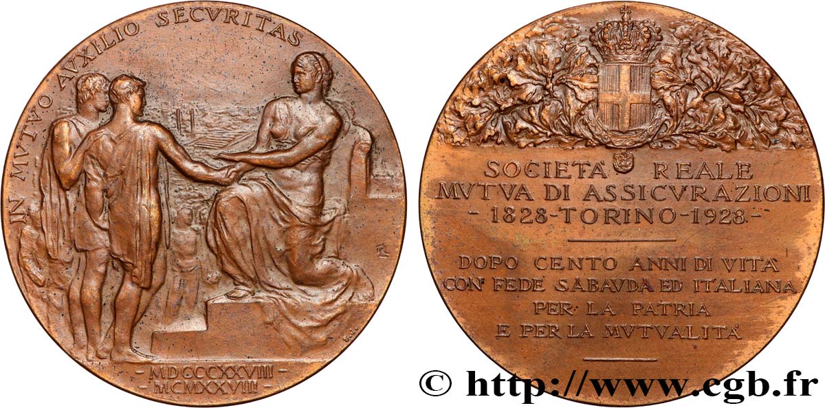 ITALY Médaille, Centenaire de la Societa Reale Mutua di Assicurazioni AU