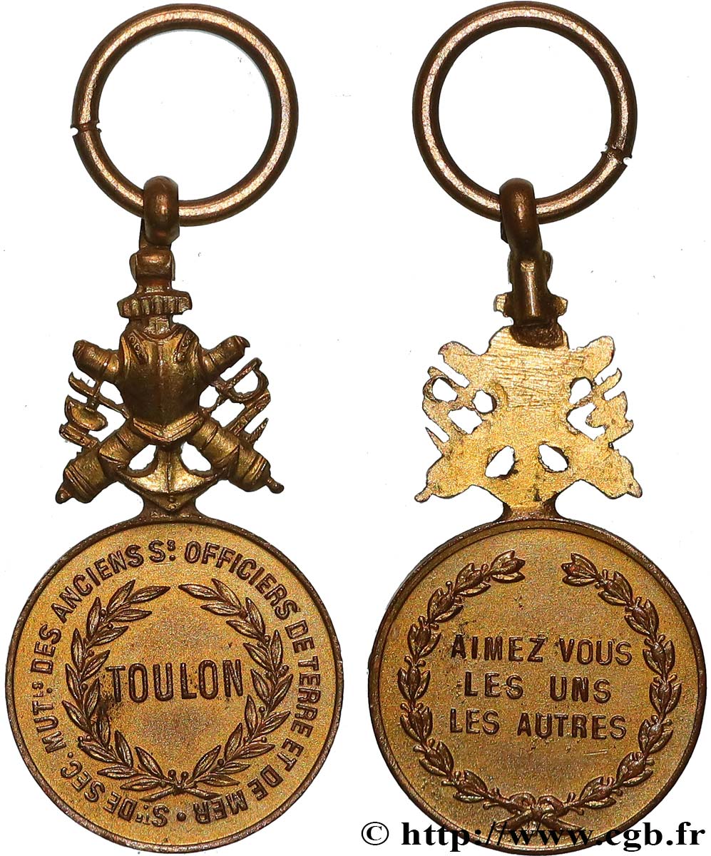 ASSURANCES Médaille, Société de secours mutuels des anciens sous-officiers de terre et de mer TTB+