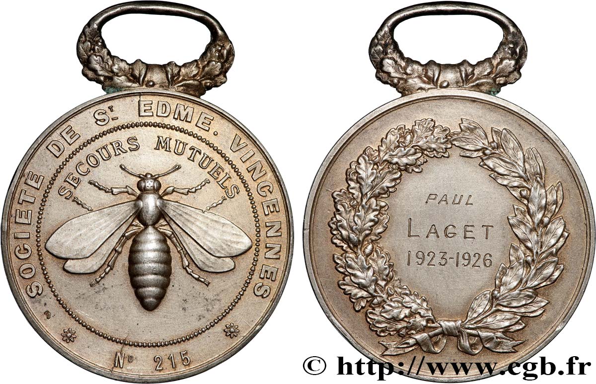 TROISIÈME RÉPUBLIQUE Médaille, Société de Saint Edme TTB+