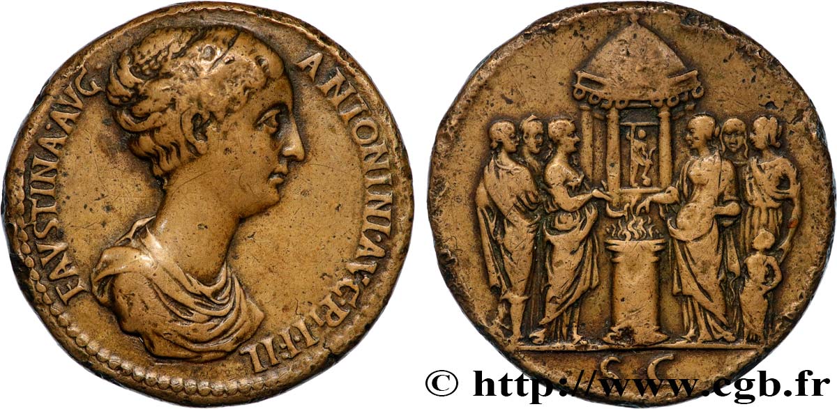 ITALIE Médaille, Padouan, Faustine Jeune d’après Giovanni Cavino TTB+