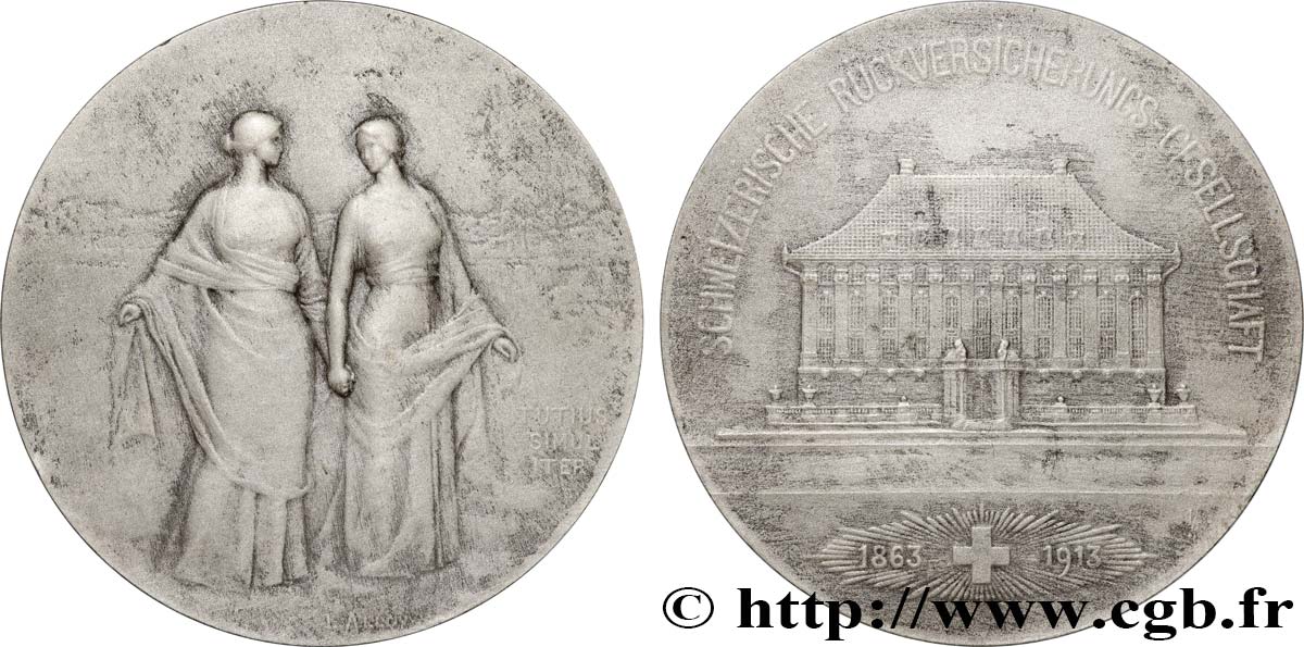 ASSURANCES Médaille, Cinquantenaire de la Compagnie suisse de réassurances TTB+