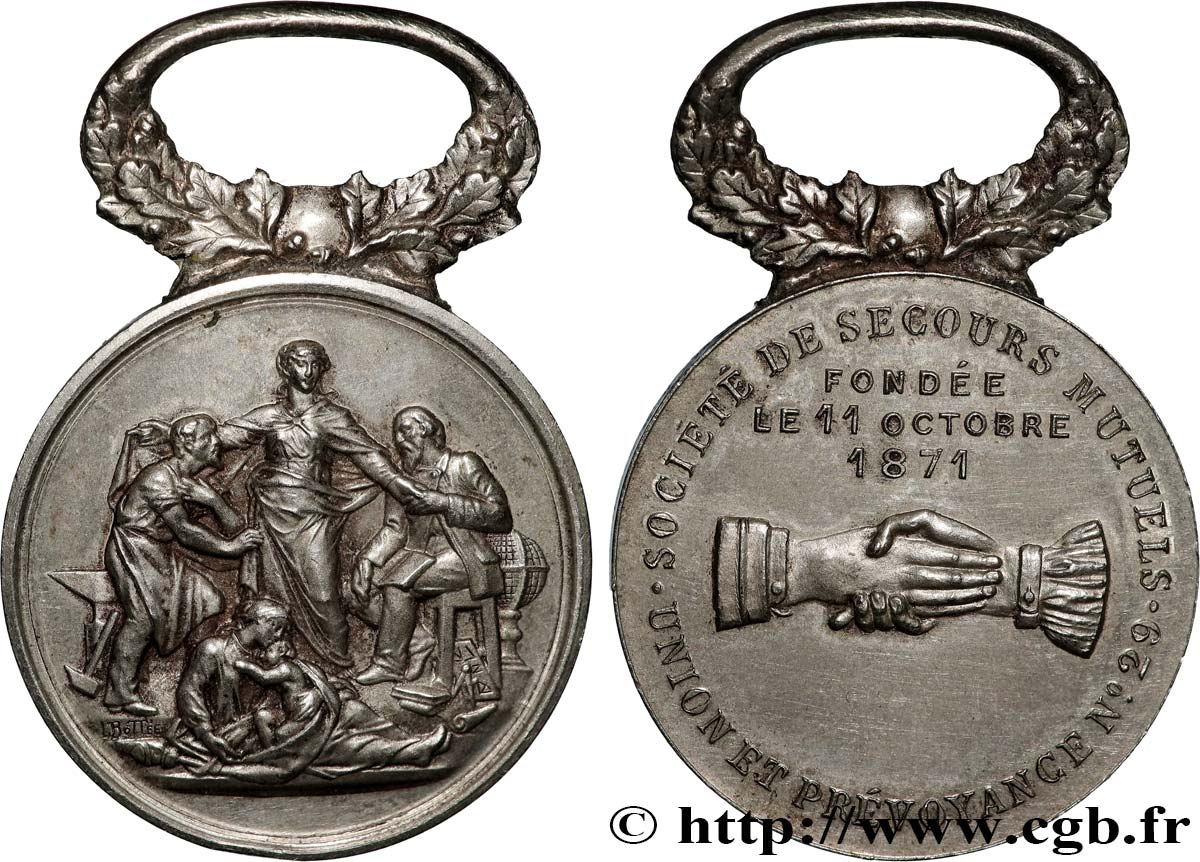 INSURANCES Médaille, Société de secours mutuels, Union et Prévoyance n°29 AU