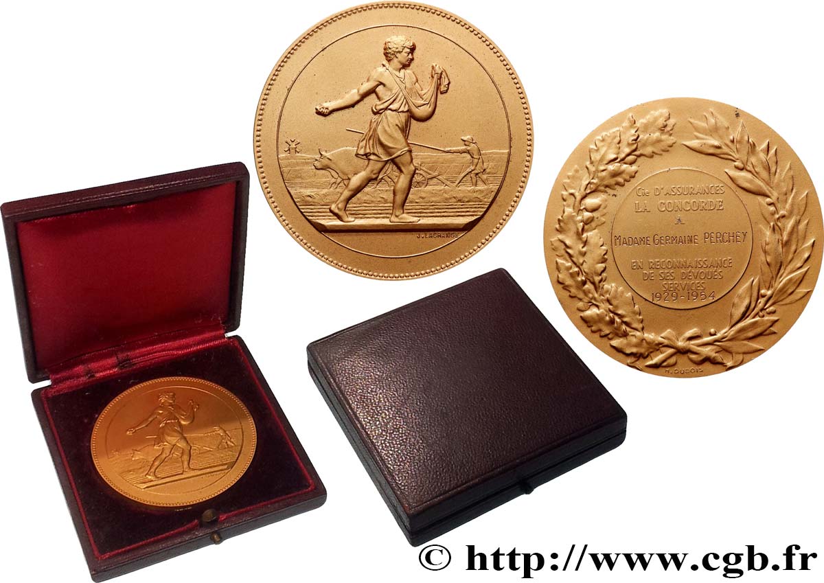 CUARTA REPUBLICA FRANCESA Médaille, La Concorde EBC