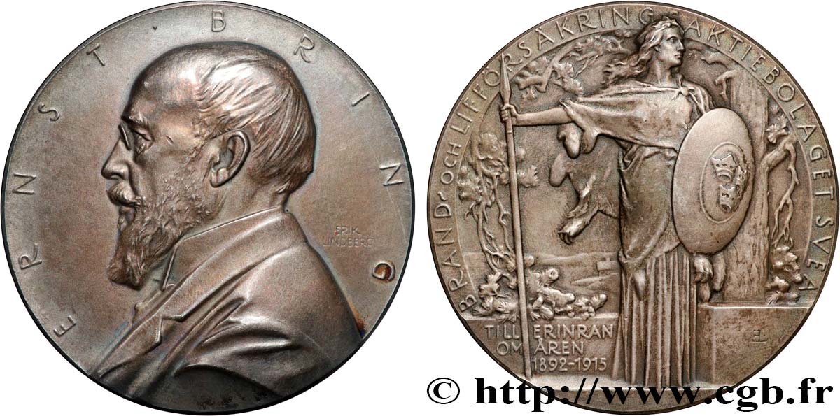 SUÈDE Médaille, Hommage à Ernst Bring AU