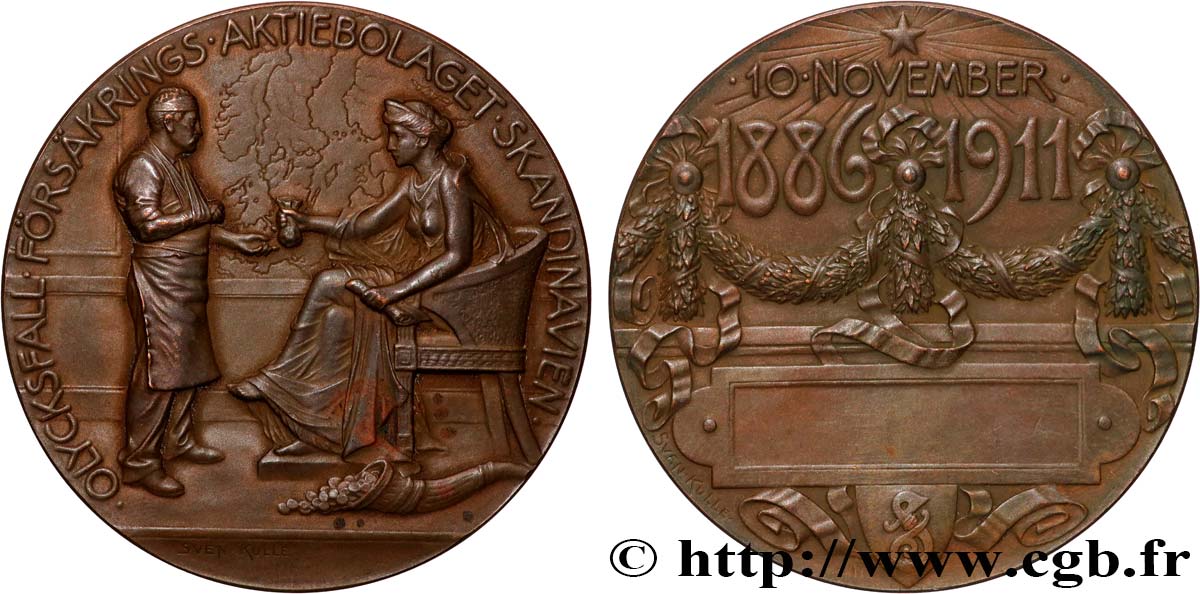 SUÈDE Médaille, 45e anniversaire de Skandinavien q.SPL