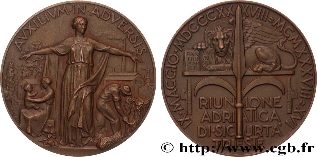 ITALY Médaille, Réunion adriatique des assurances, Riunione Adriatica di Sicurtà AU