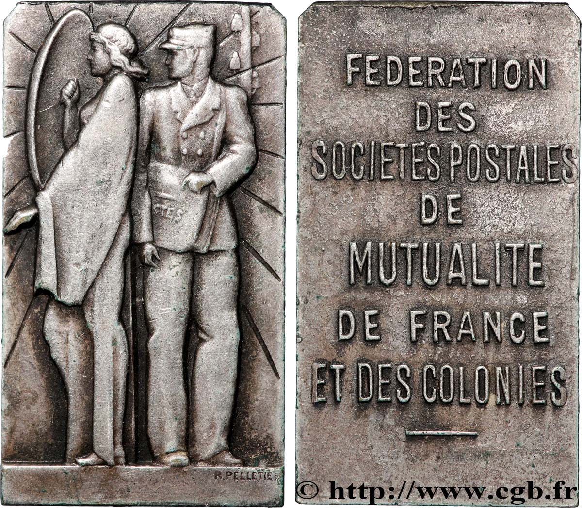 LES ASSURANCES Médaille, Fédération des sociétés postales de mutualité de France et des colonies SS