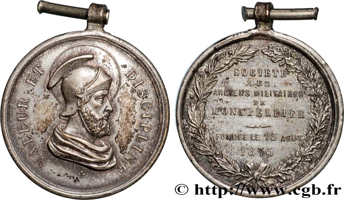 ASSURANCES Médaille, Société des anciens militaires de Montpellier TTB