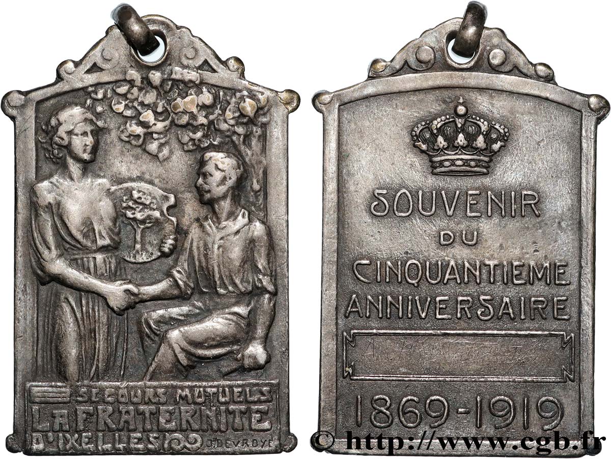 LES ASSURANCES Médaille, Souvenir du 50e anniversaire, La Fraternité fSS