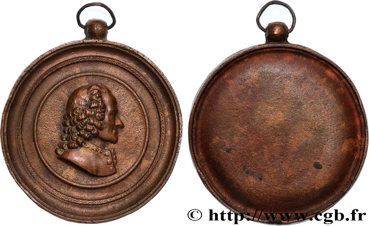 GALERIE MÉTALLIQUE DES GRANDS HOMMES FRANÇAIS Médaille, François-Marie Arouet dit Voltaire d’après François Augustin Caunois BB