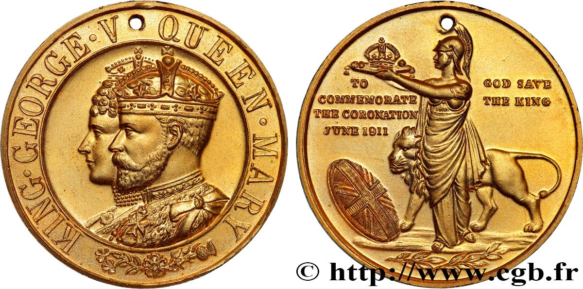 GRANDE-BRETAGNE - GEORGES V Médaille, Commémoration du couronnement AU