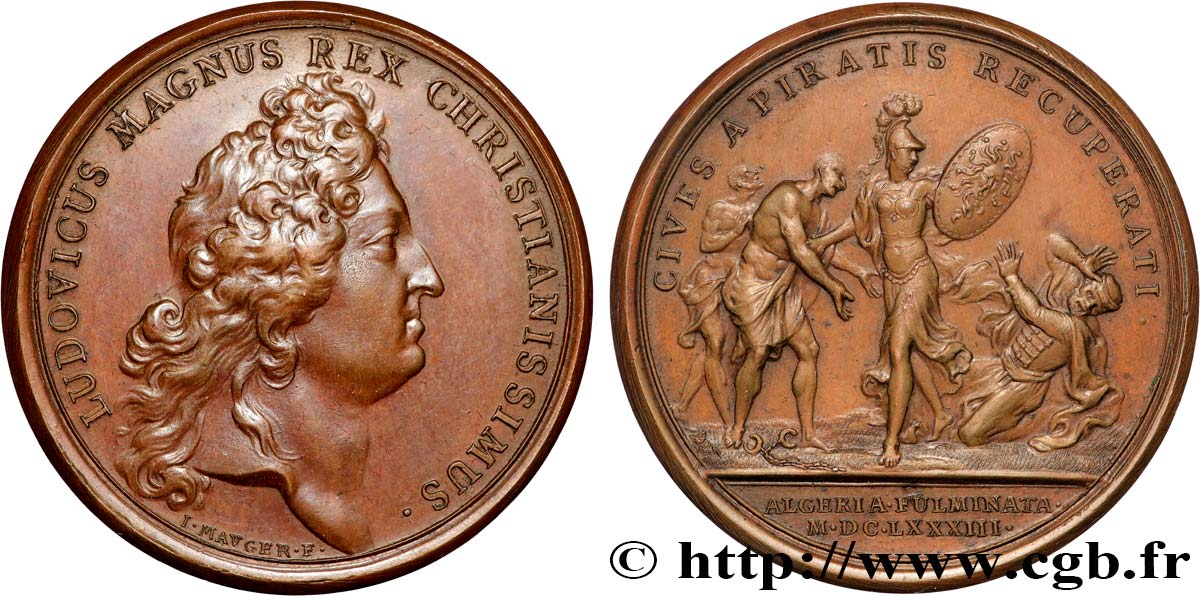 LOUIS XIV  THE SUN KING  Médaille, Bombardement d’Alger VZ