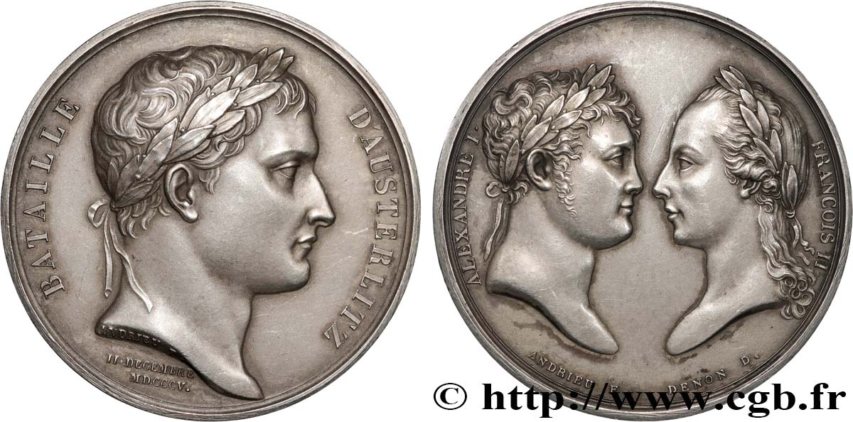 PRIMER IMPERIO Médaille, Bataille d’Austerlitz, refrappe EBC