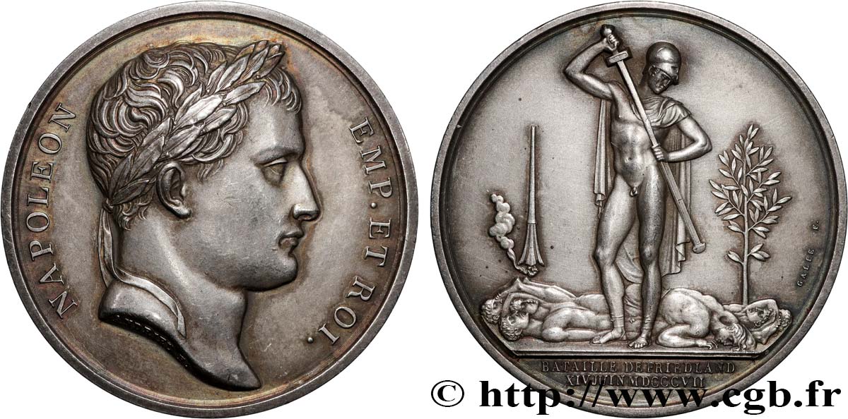 PRIMO IMPERO Médaille, Bataille de Friedland, refrappe q.SPL
